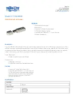 Preview for 1 page of Tripp Lite U260-000-R Specification Sheet