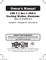 Предварительный просмотр 1 страницы Tripp Lite U442-DOCK10-S Owner'S Manual