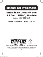 Предварительный просмотр 9 страницы Tripp Lite U442-DOCK10-S Owner'S Manual