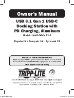 Предварительный просмотр 1 страницы Tripp Lite U442-DOCK12-S Owner'S Manual