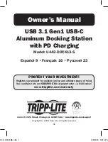 Предварительный просмотр 1 страницы Tripp Lite U442-DOCK13-S Owner'S Manual