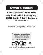 Tripp Lite U442-DOCK15-S Owner'S Manual предпросмотр