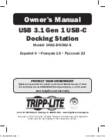 Tripp Lite U442-DOCK2-S Owner'S Manual предпросмотр