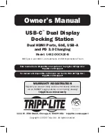 Предварительный просмотр 1 страницы Tripp Lite U442-DOCK20-B Owner'S Manual