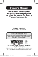 Preview for 1 page of Tripp Lite U444-2DP-MST4K6 Owner'S Manual