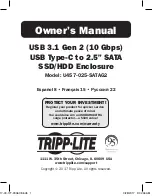 Tripp Lite U457-025-SATAG2 Owner'S Manual preview