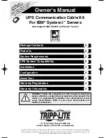 Preview for 1 page of Tripp Lite UPS Communication Cable Kit Owner'S Manual