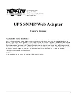 Tripp Lite UPS SNMP/Web Adapter User Manual preview