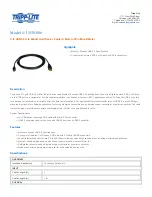 Tripp Lite USB 2.0 A to 5-Pin Mini B Gold Cable U030-006 Specifications предпросмотр