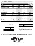 Preview for 1 page of Tripp Lite UT1250UL Specifications