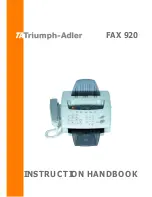 Triumph Adler FAX 920 Instruction Handbook Manual preview