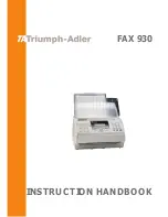 Triumph Adler FAX 930 Instruction Handbook Manual preview