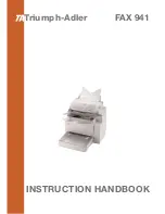 Triumph Adler FAX 941 Instruction Handbook Manual предпросмотр