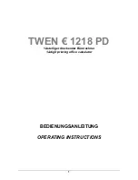 Предварительный просмотр 1 страницы Triumph Adler TWEN 1218 PD Operating Instructions Manual