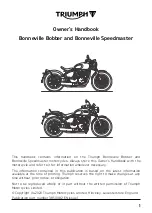 Предварительный просмотр 1 страницы Triumph Bonneville Bobber Owner'S Handbook Manual