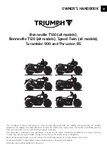 Triumph Bonneville T100 Owner'S Handbook Manual preview