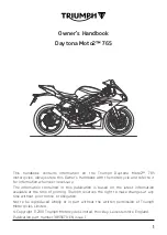 Triumph Daytona Moto2 765 2020 Owner'S Handbook Manual preview