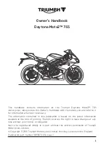 Preview for 1 page of Triumph Daytona Moto2 765 2020 Owner'S Handbook Manual