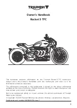 Triumph Rocket 3 TFC 2020 Owner'S Handbook Manual preview