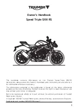 Triumph Speed Triple 1200 RS Owner'S Handbook Manual preview