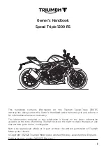 Preview for 1 page of Triumph Speed Triple 1200 RS Owner'S Handbook Manual