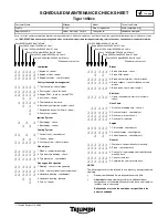 Предварительный просмотр 1 страницы Triumph Tiger 1050cc Maintenance Check Sheet