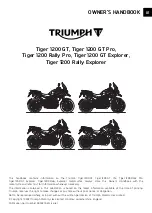 Предварительный просмотр 1 страницы Triumph Tiger 1200 GT 2021 Owner'S Handbook Manual