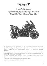 Triumph Tiger 1200 XR Series Owner'S Handbook Manual предпросмотр