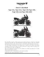 Triumph Tiger XCA Owner'S Handbook Manual предпросмотр