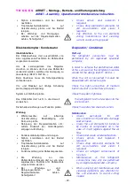 Preview for 20 page of Troges Airset Assembly, Operation And Maintenance Instructions