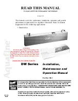 Trojan Technologies Aquafine DW Series Installation, Maintenance And Operation Manual preview