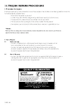 Preview for 20 page of Trojan CONTENDER 325 Assembly, Care And Instructions Manual