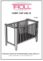 Preview for 1 page of TROLL nursery IVORY COT 208.12 Manual