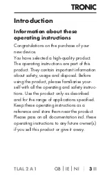 Preview for 6 page of Tronic 354269 2010 Operating Instructions Manual