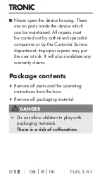 Preview for 15 page of Tronic 354269 2010 Operating Instructions Manual