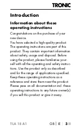 Preview for 6 page of Tronic 383705 2110 Operating Instructions Manual