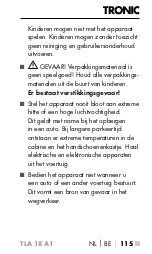 Предварительный просмотр 118 страницы Tronic 383705 2110 Operating Instructions Manual