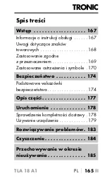 Предварительный просмотр 168 страницы Tronic 383705 2110 Operating Instructions Manual