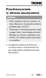 Предварительный просмотр 188 страницы Tronic 383705 2110 Operating Instructions Manual