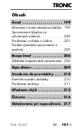 Предварительный просмотр 200 страницы Tronic 383705 2110 Operating Instructions Manual