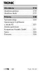 Предварительный просмотр 201 страницы Tronic 383705 2110 Operating Instructions Manual