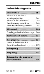 Предварительный просмотр 262 страницы Tronic 383705 2110 Operating Instructions Manual