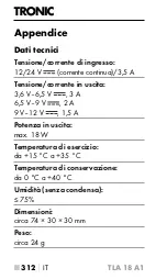 Предварительный просмотр 315 страницы Tronic 383705 2110 Operating Instructions Manual