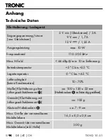 Preview for 97 page of Tronic 401440 2107 Operating Instructions Manual