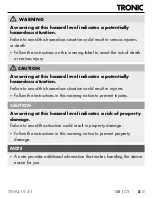 Preview for 8 page of Tronic TKHQ 10 A1 Operating Instructions Manual