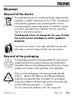 Preview for 22 page of Tronic TKHQ 10 A1 Operating Instructions Manual