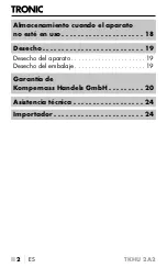 Preview for 6 page of Tronic TKHU 2 A2 Operating Instructions Manual