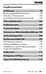 Preview for 101 page of Tronic TKHU 2 A2 Operating Instructions Manual