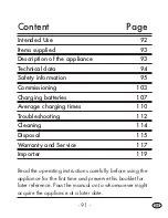 Preview for 93 page of Tronic TLG 1750 A1 Operating Instructions Manual