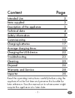 Preview for 3 page of Tronic TLG 1750 B2 Operating Instructions Manual